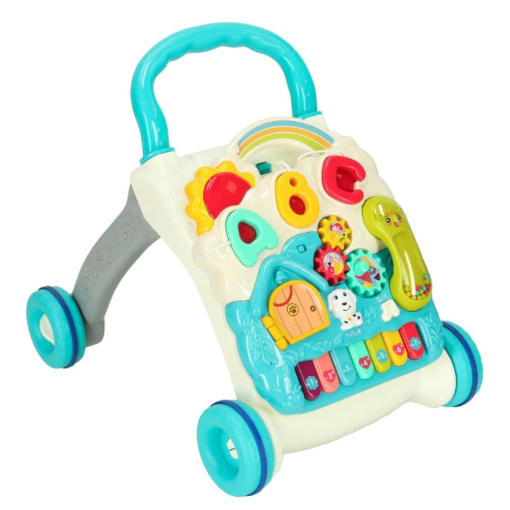 Pusher walker interactive educational table 4-in-1 blue