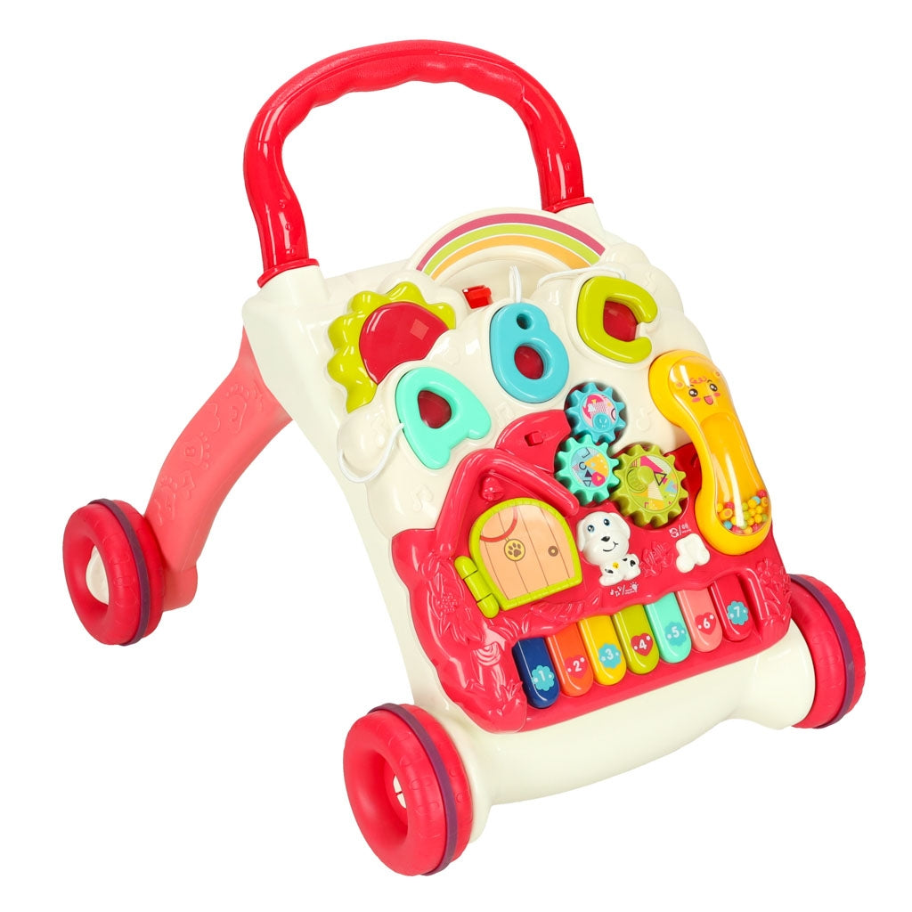 Pusher walker interactive educational table 4-in-1 red