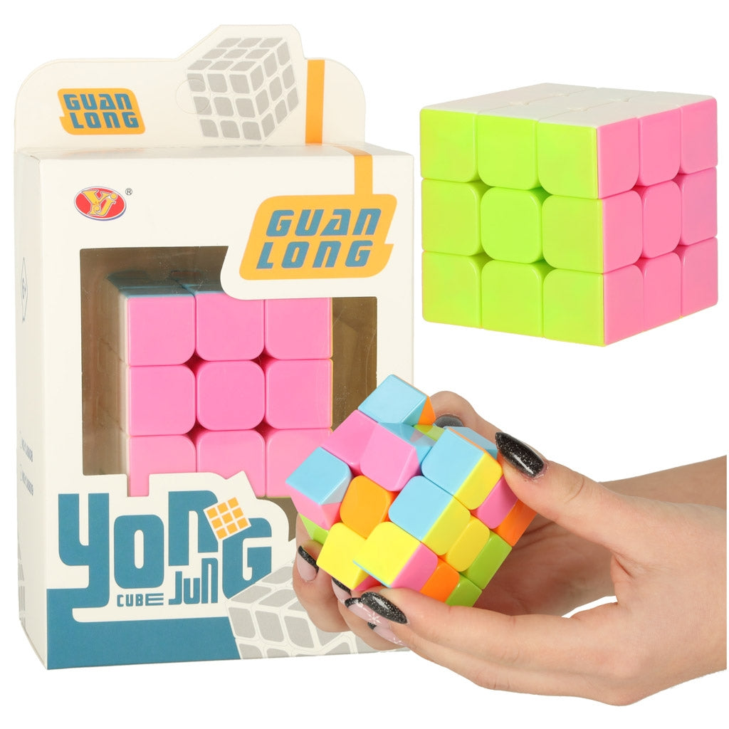 Puzzle game Puzzle cube 3x3 neon 5.65cm
