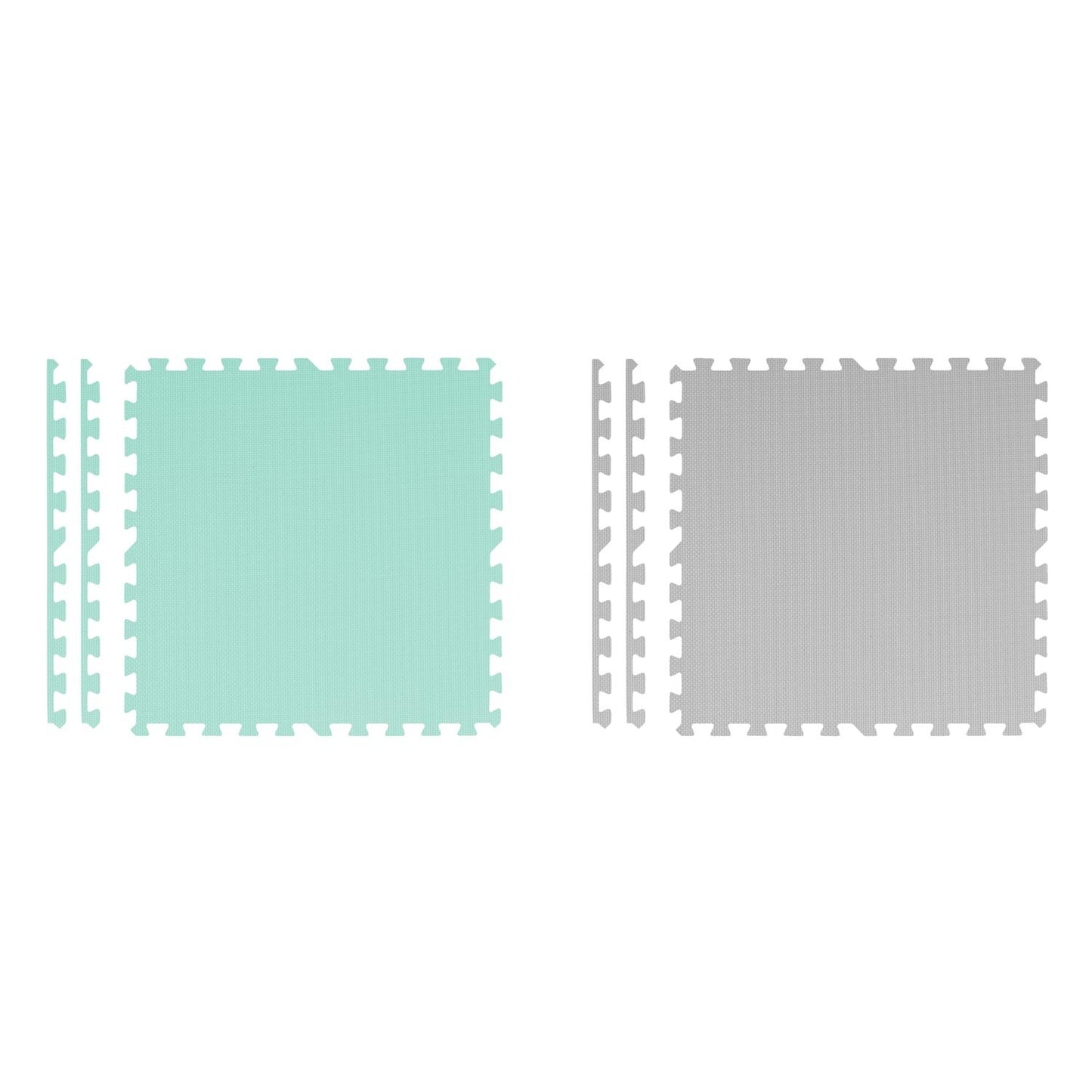 Puzzle mat in Foam 180x180 cm, 9 Parts, Grey/Mint