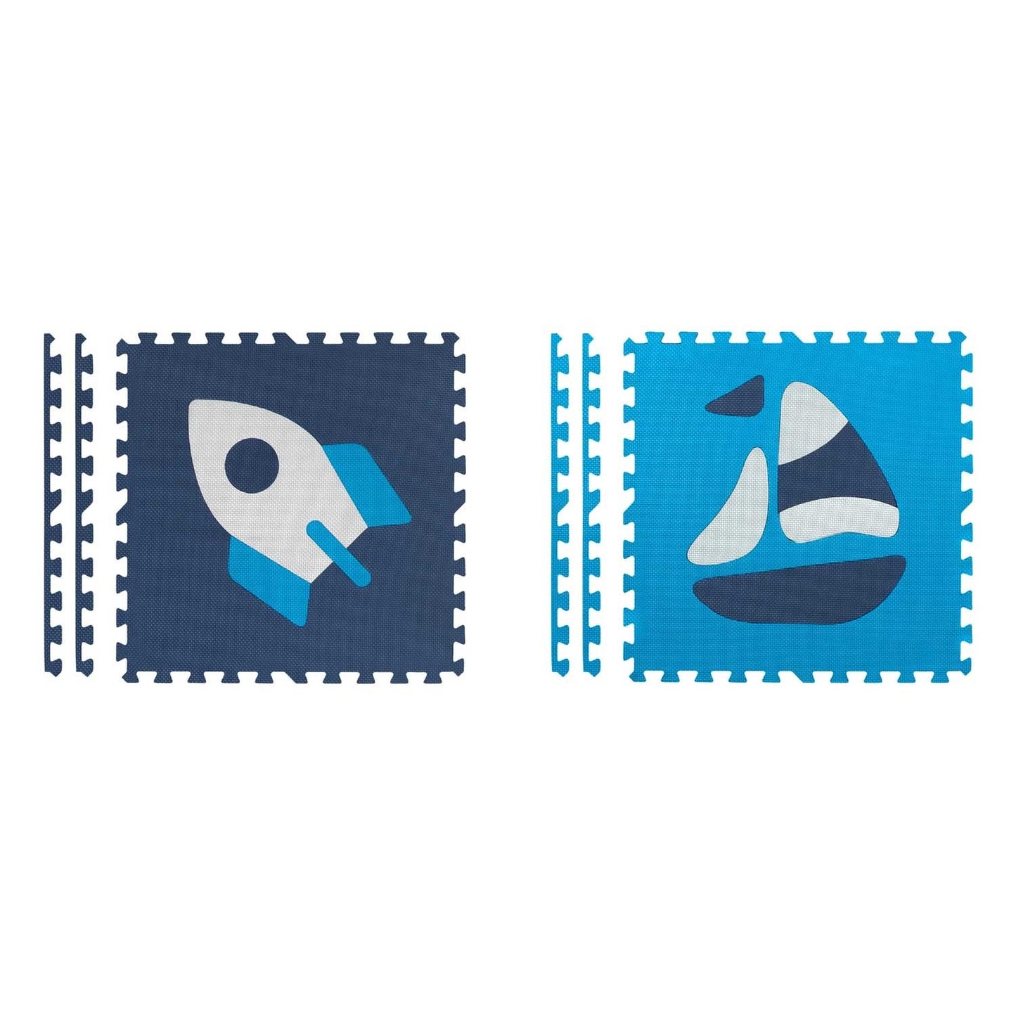 Puzzle mat in foam 180x180 cm, 9 parts, blue