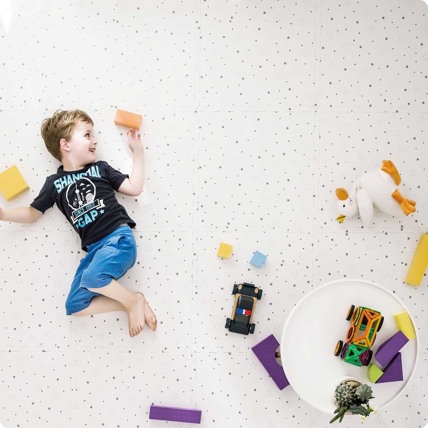 Puzzle mat with star pattern 50 x 50 cm (9 parts)