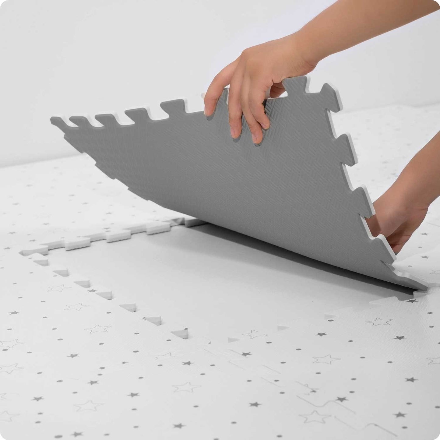 Puzzle mat with star pattern 50 x 50 cm (9 parts)