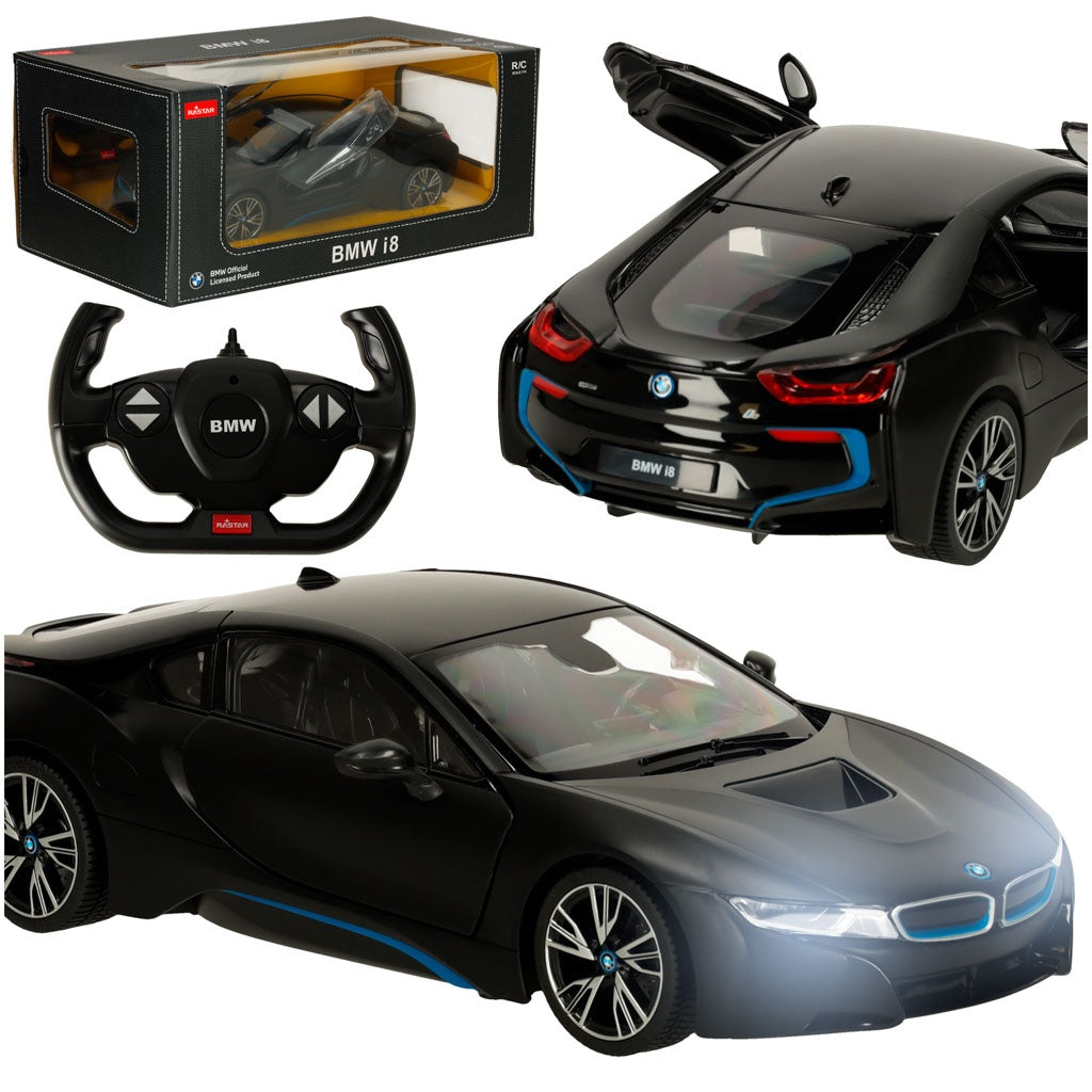 RC car 1:14 BMW i8 opening doors black