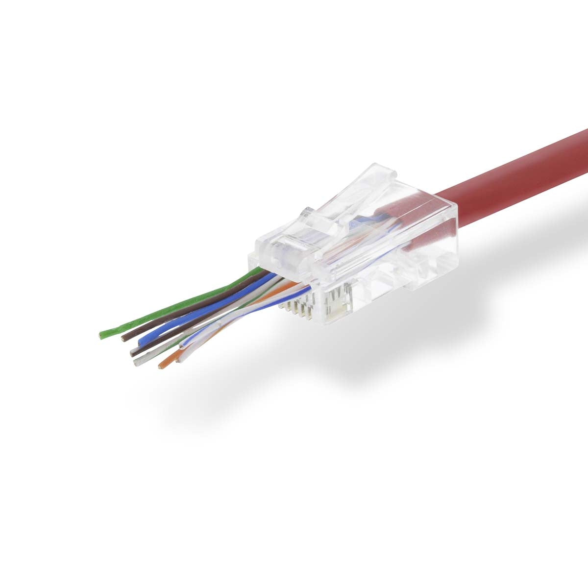 RJ45 Connector | RJ45 Pass Through | Stranded UTP CAT5 | Straight | Gold Plated | 10 pcs | PVC | Transparent | Box