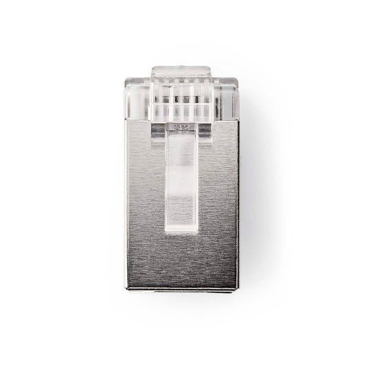 RJ45 connector | Male | Solid STP CAT6 | Straight | Gold Plated | 10 pieces. | PVC | Transparent | Box