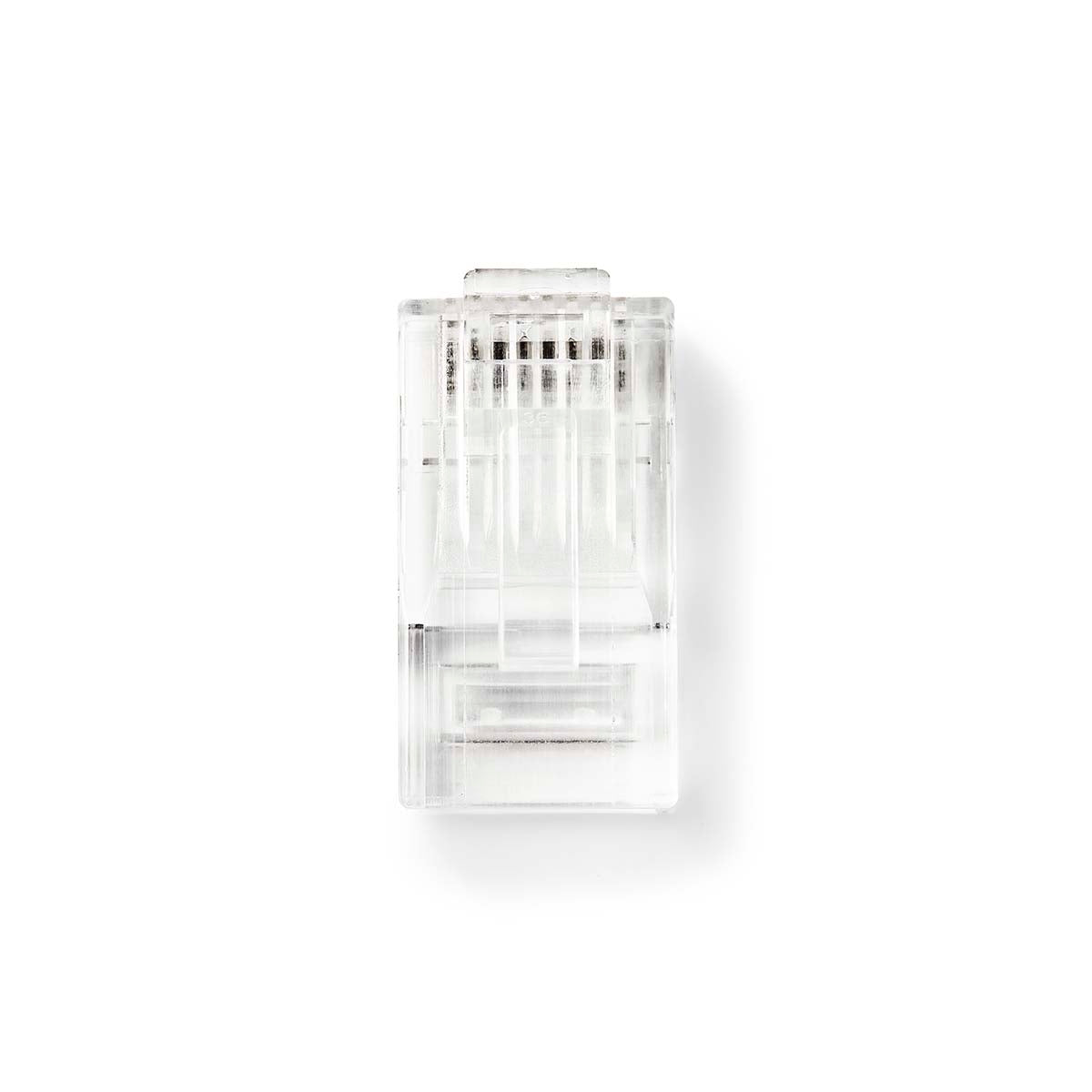 RJ45 connector | Male | Solid UTP CAT5 | Straight | Gold Plated | 10 pieces. | PVC | Transparent | Box