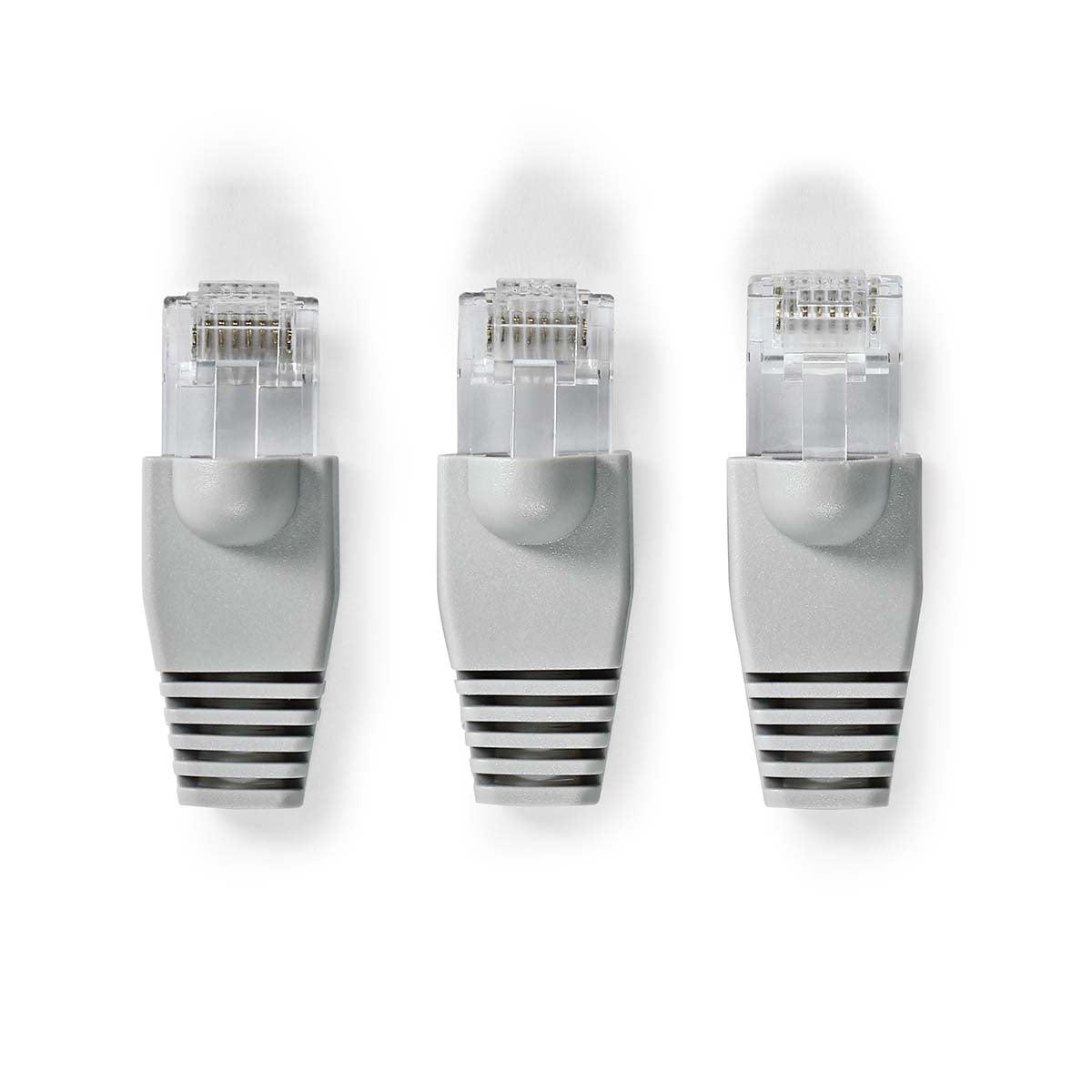 RJ45 connector | Male | Solid UTP CAT6 | Straight | Gold Plated | 10 pieces. | PVC | Gray | Box
