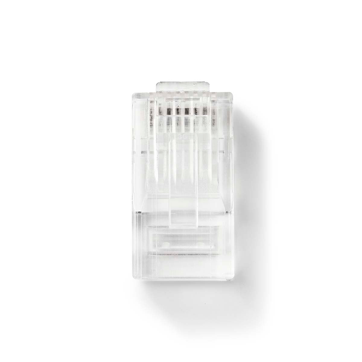 RJ45 connector | RJ45 Pass Through | Stranded UTP CAT5 | Straight | Gold Plated | 10 pieces. | PVC | Transparent | Plastic bag