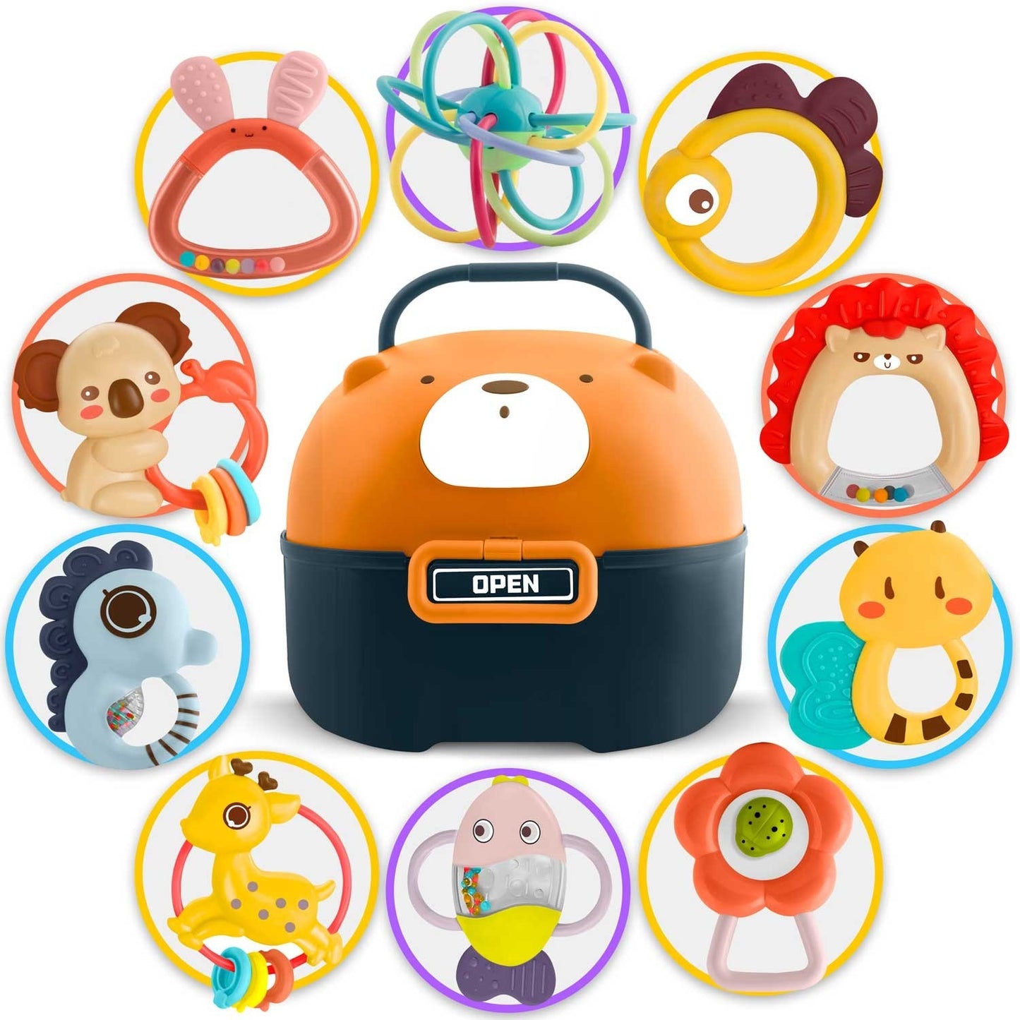 RK-738 Ricokids rattles in a box - 10 pieces