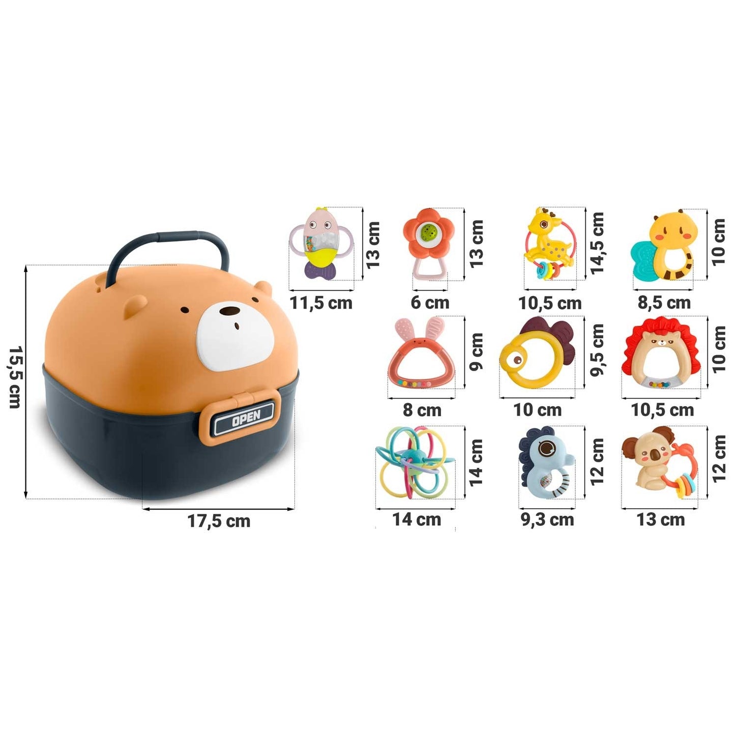 RK-738 Ricokids rattles in a box - 10 pieces