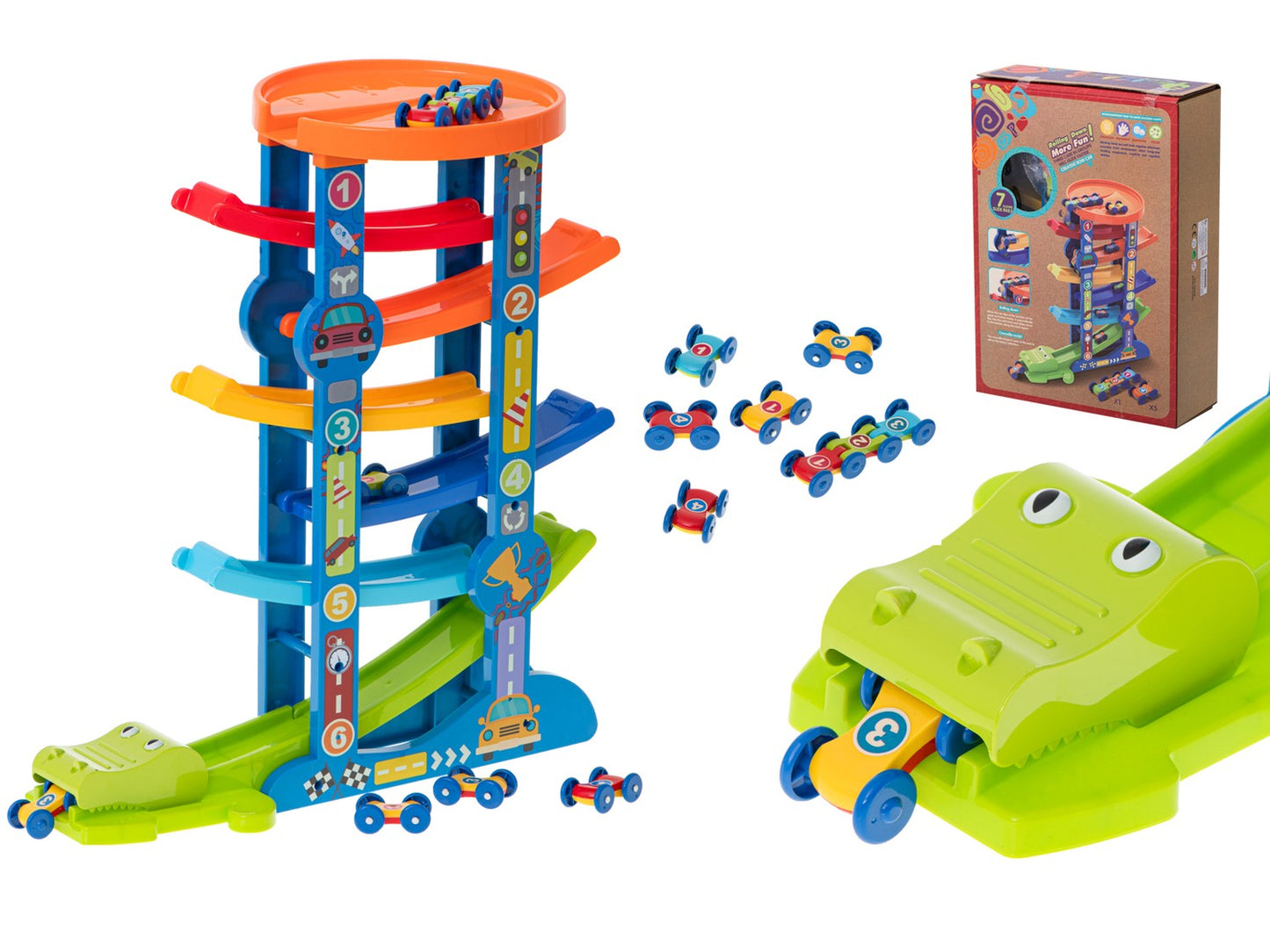 Racing car track slide snake 7 levels
