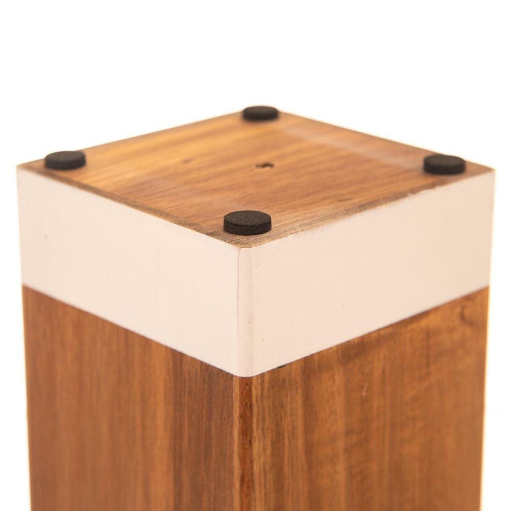 Rack for kitchen utensils in acacia wood with white details