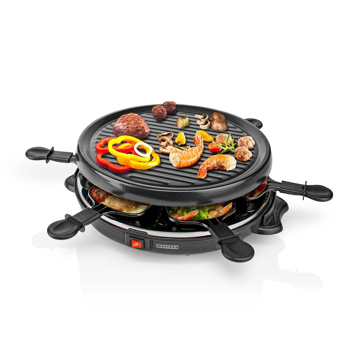 Raclette Grill Set for 6, 800W, Non-Stick, 29cm