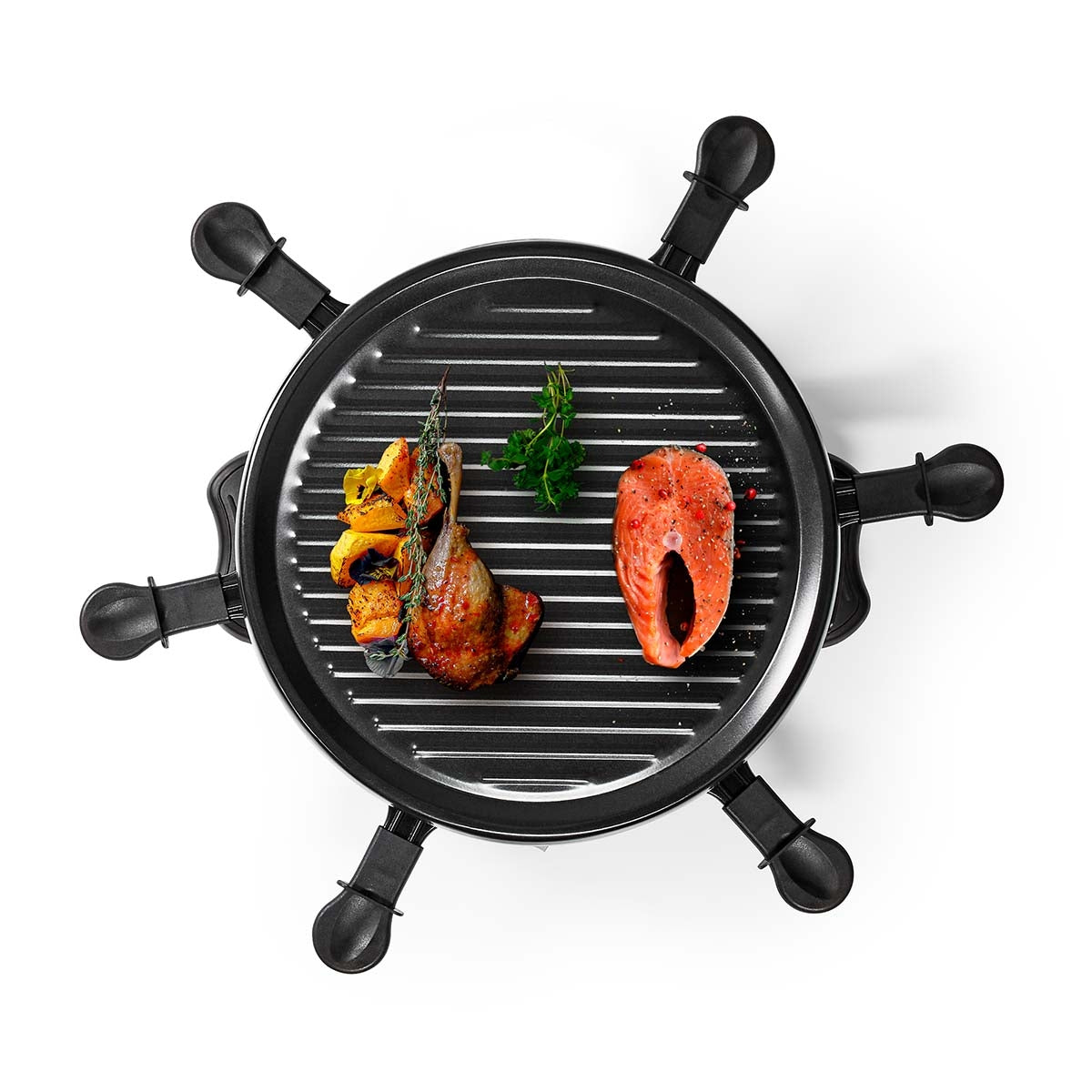 Raclette Grill Set for 6, 800W, Non-Stick, 29cm