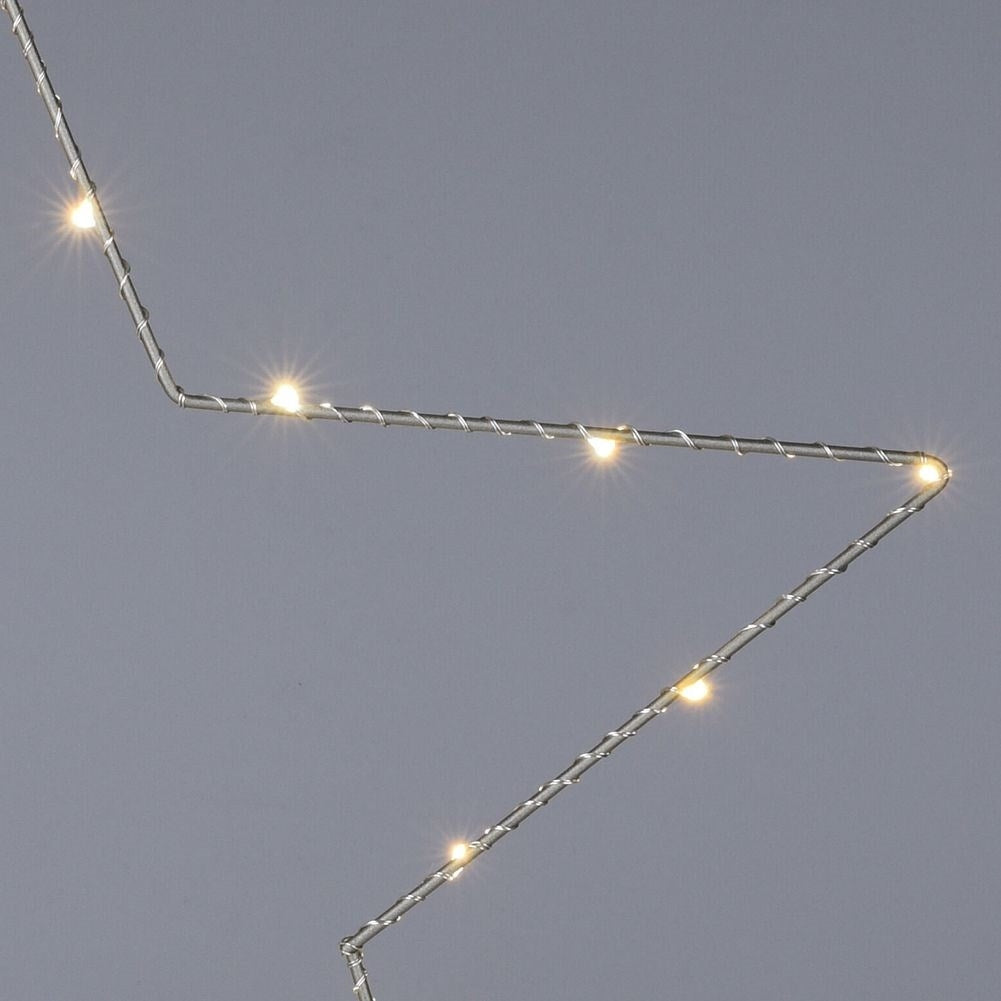 Radiant Star: 25 LED lights, Silver, Battery operated