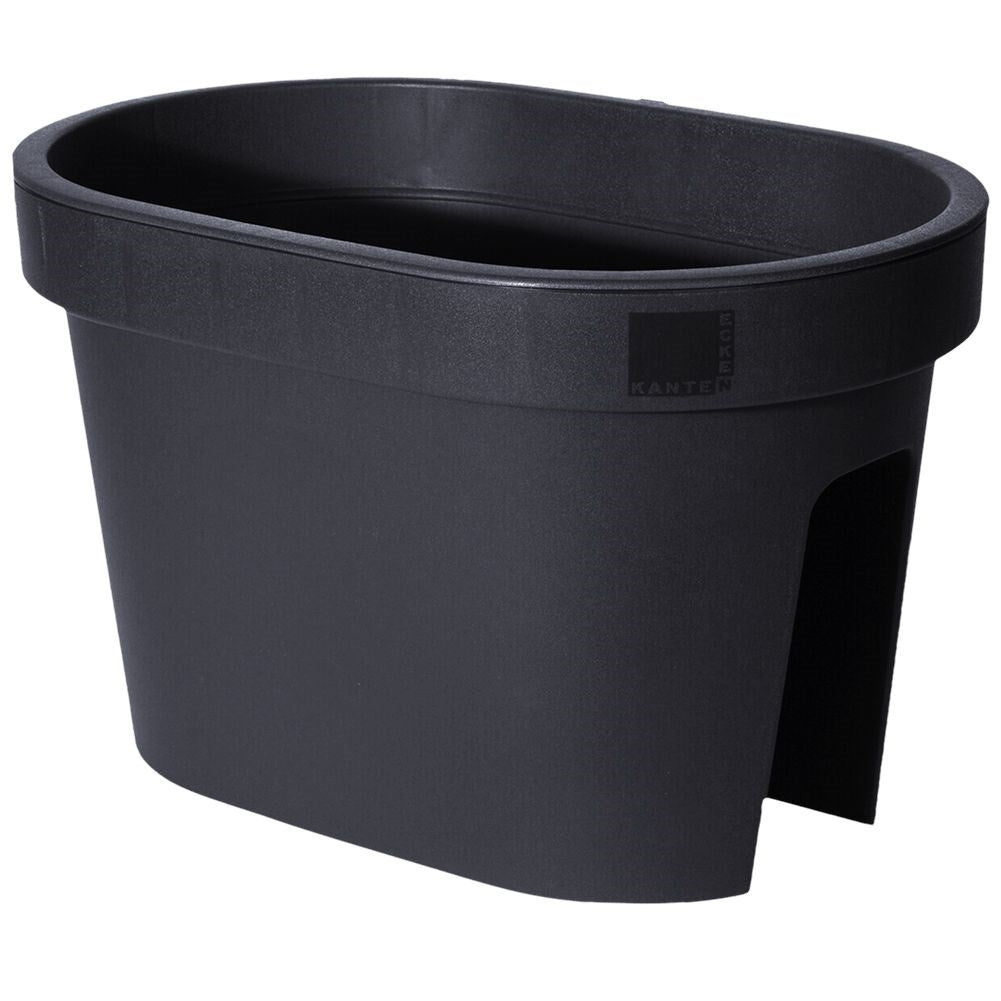 Rail flower pot in black, 90% recycled material