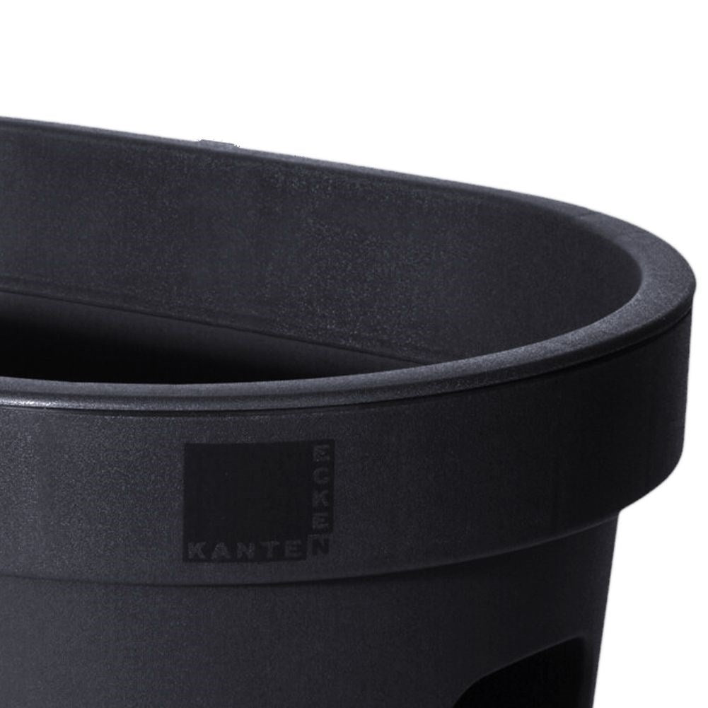 Rail flower pot in black, 90% recycled material