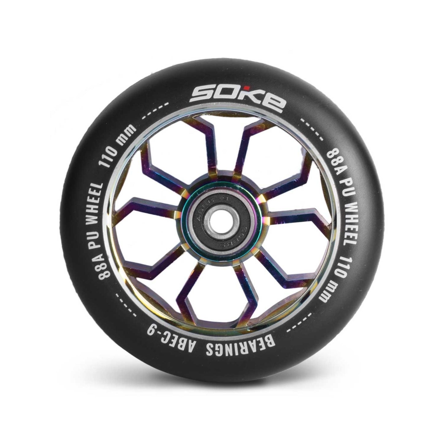 Rainbow colored wheels for scooter 110 mm, 2-pack