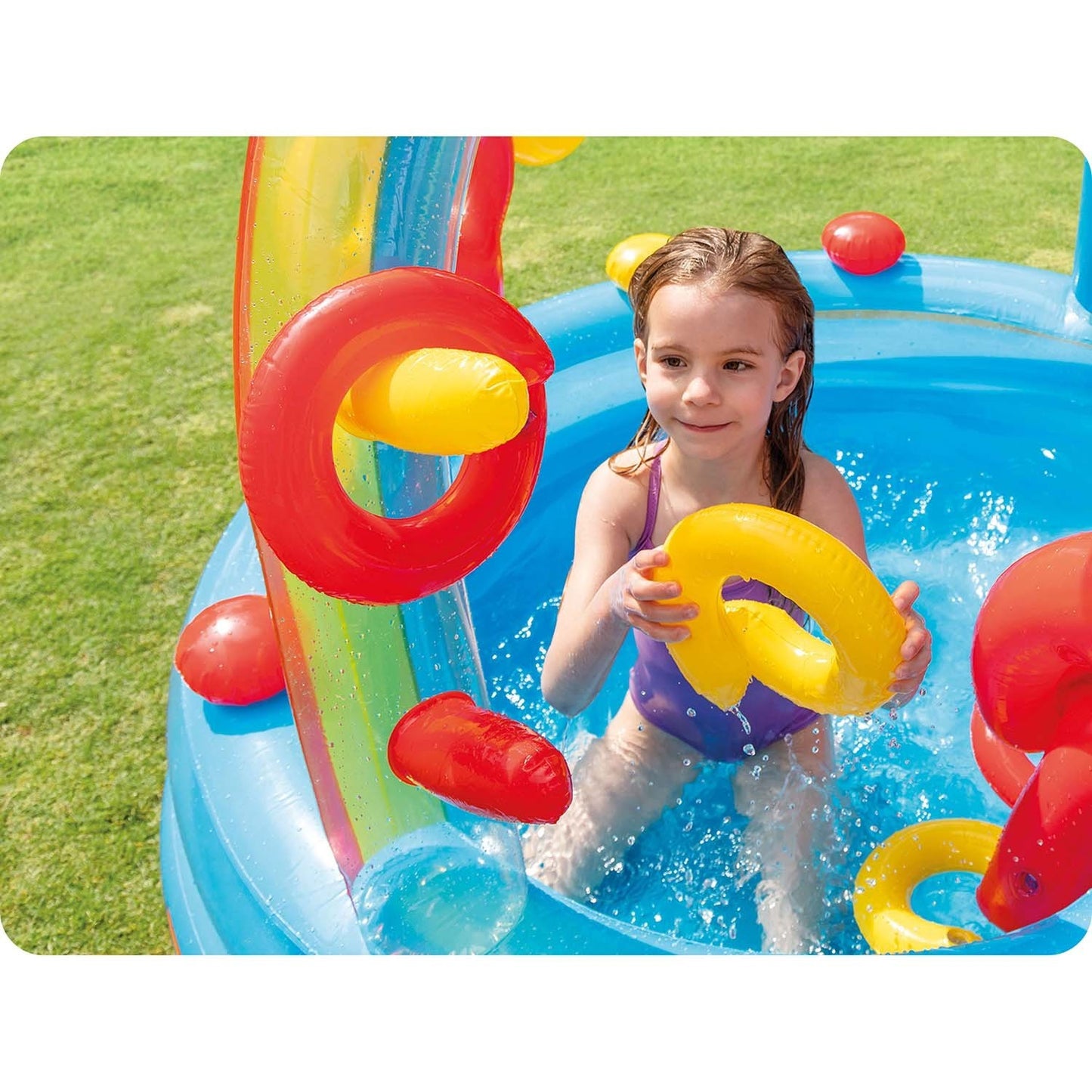 Rainbow inflatable playground 297 x 193 x 135 cm INTEX 57453