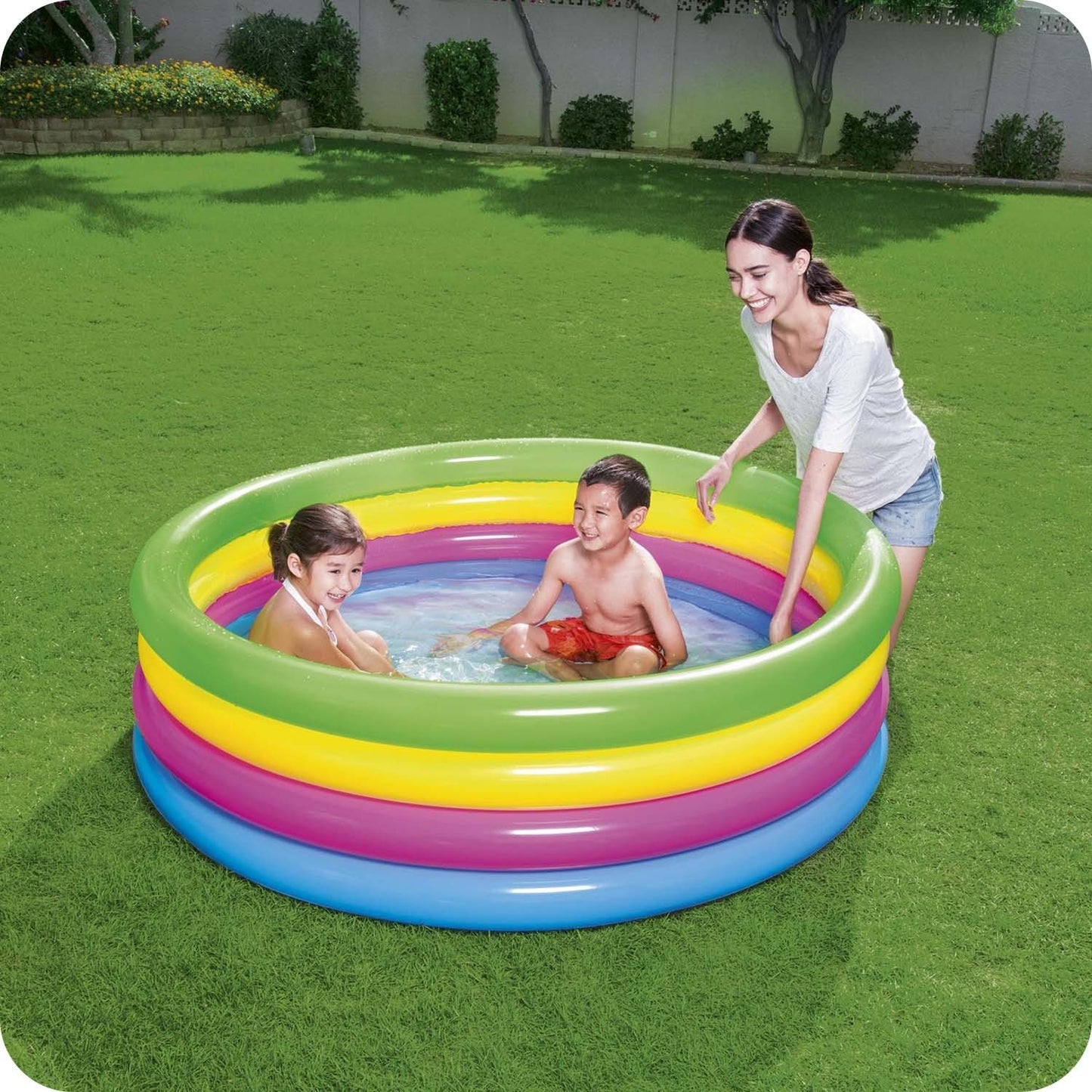 Rainbow inflatable pool 157 x 46 cm Bestway 51117