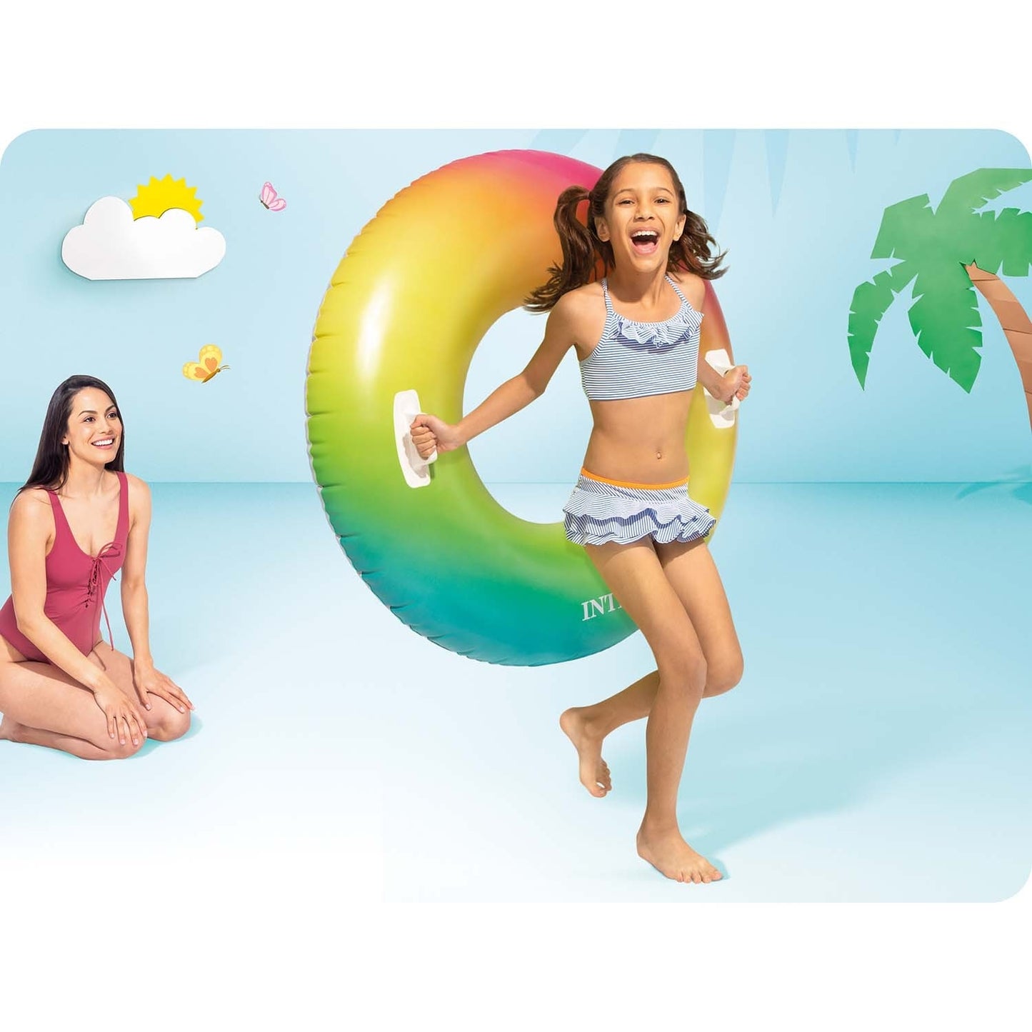 Rainbow swimming ring - diameter 119 cm INTEX 58202