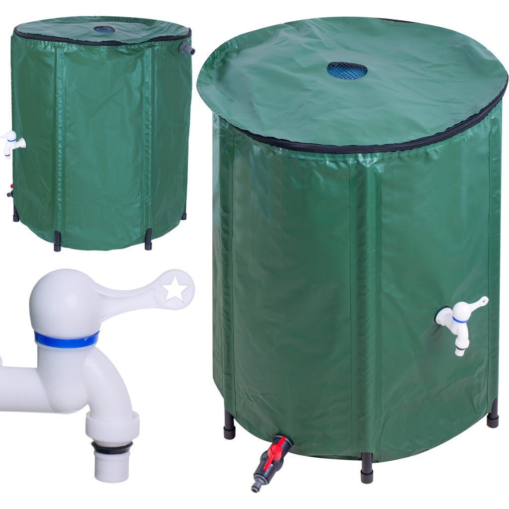 Rainwater tank container with tap rainwater barrel collapsible 500 litres