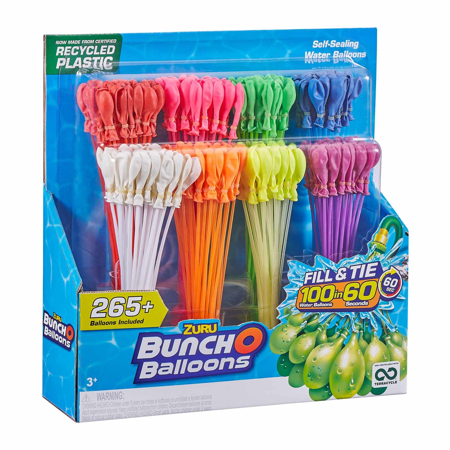 Rapid Fill Water Balloons, 8 Bunches, 100 Balloons