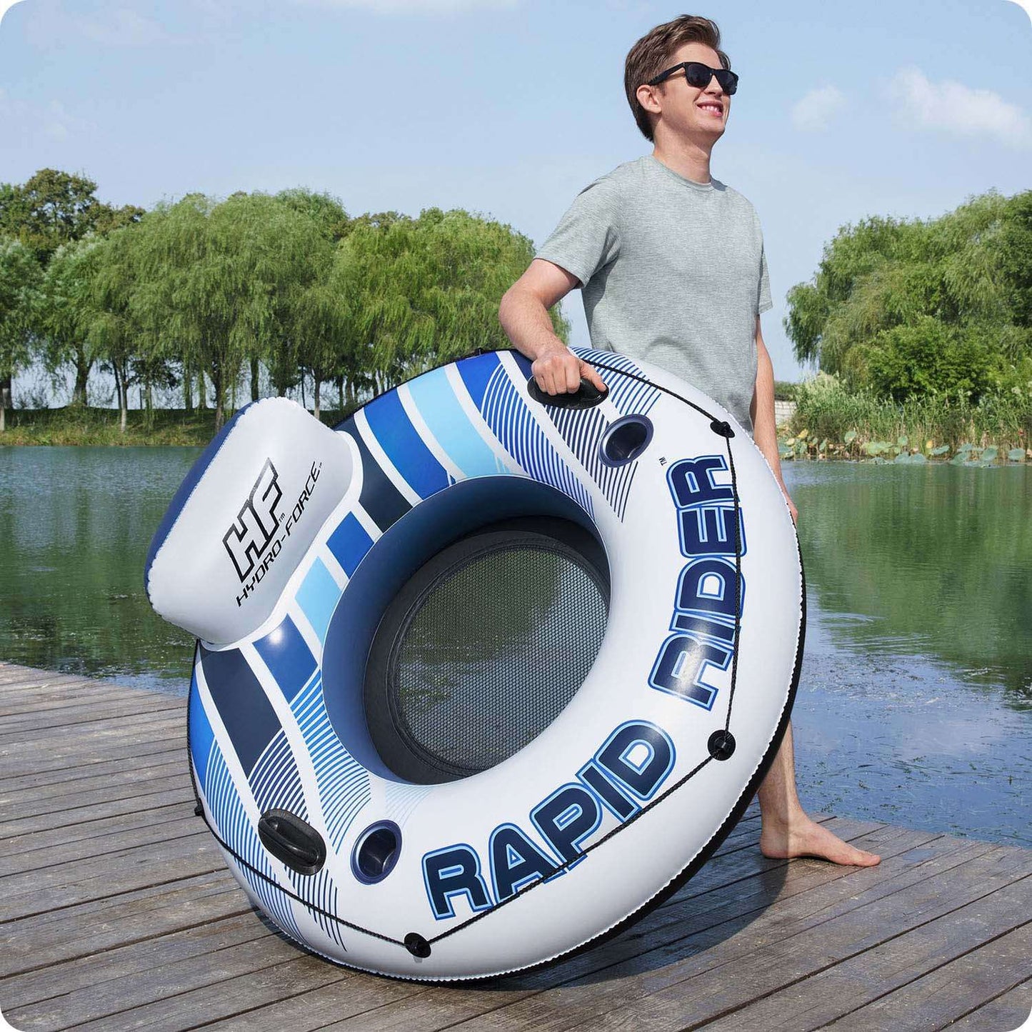 Rapid Rider swimming ring diameter 135 cm 2 Bestway 43116 handles