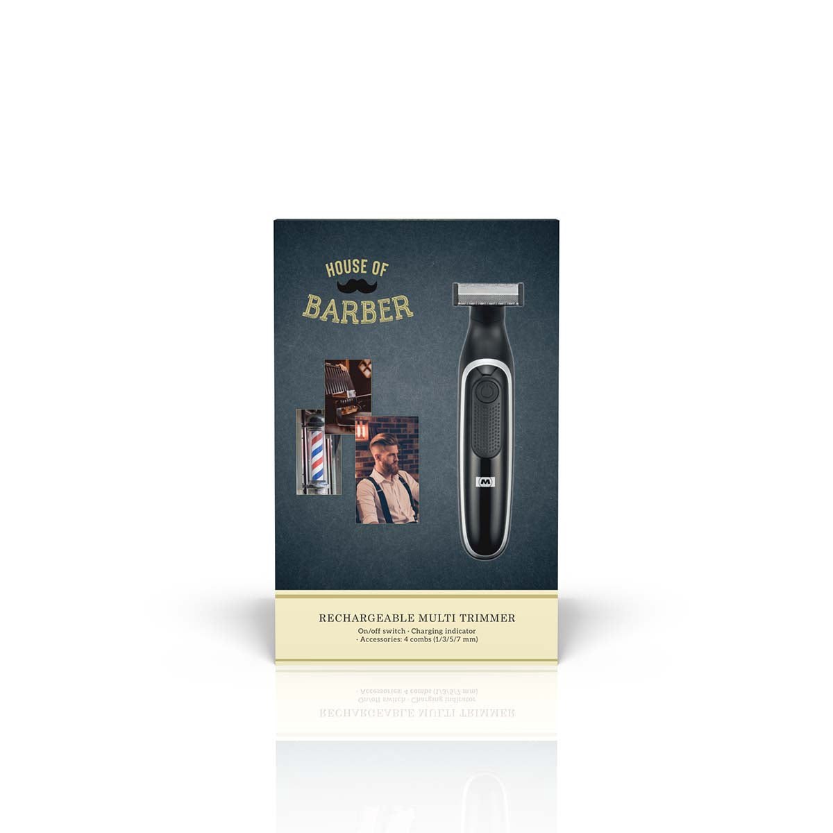 Rechargeable Beard & Body Trimmer with 4 Combs, Black