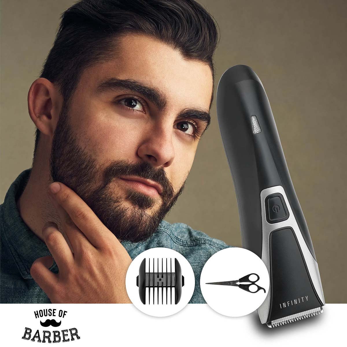 Rechargeable Hair Clipper, Cordless, Adjustable Combs