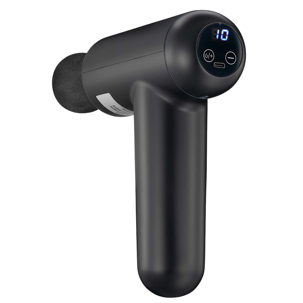 Rechargeable Massage Gun, 4 Heads, 32 Intensity Levels, Black