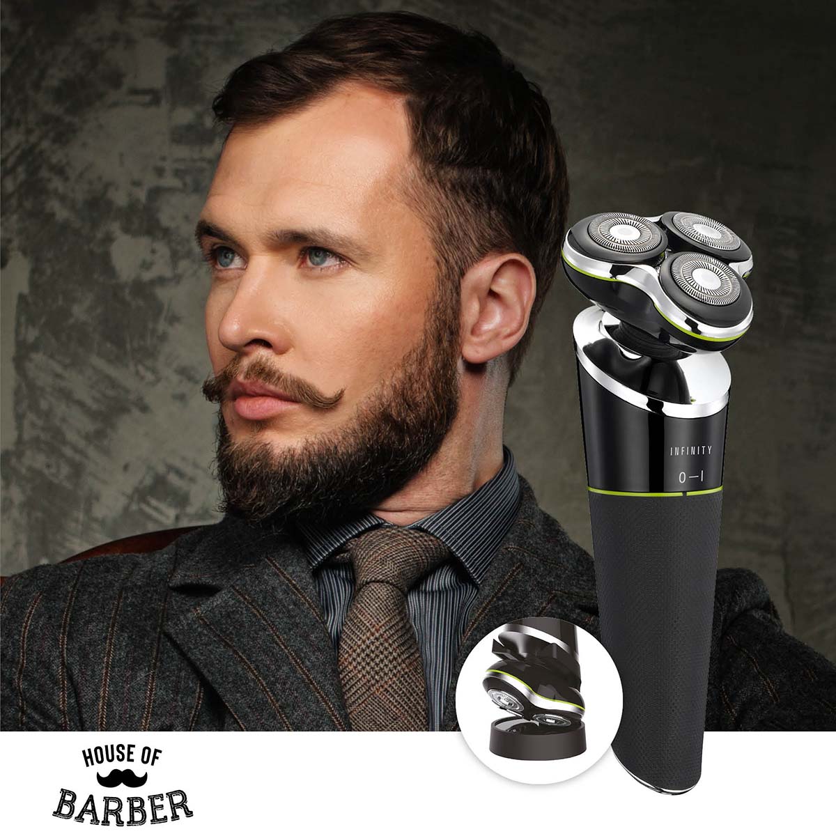 Rechargeable Men's Shaver, 5W, Black, Wet & Dry Use