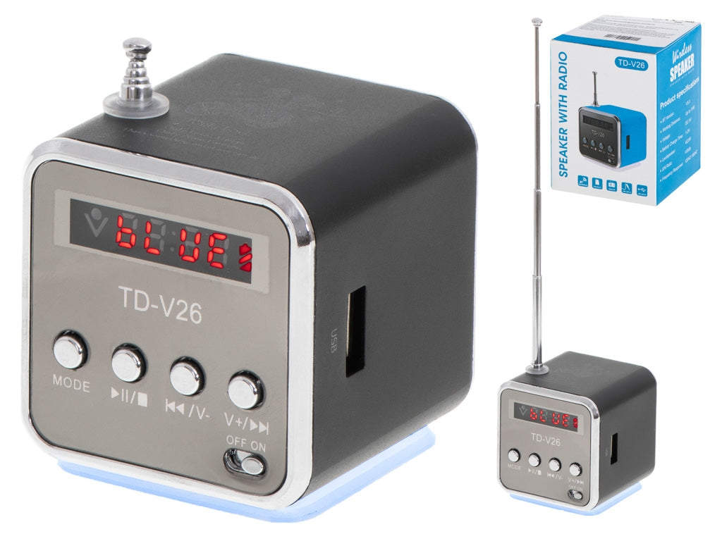 Rechargeable portable radio Bluetooth LCD speaker TD-V26