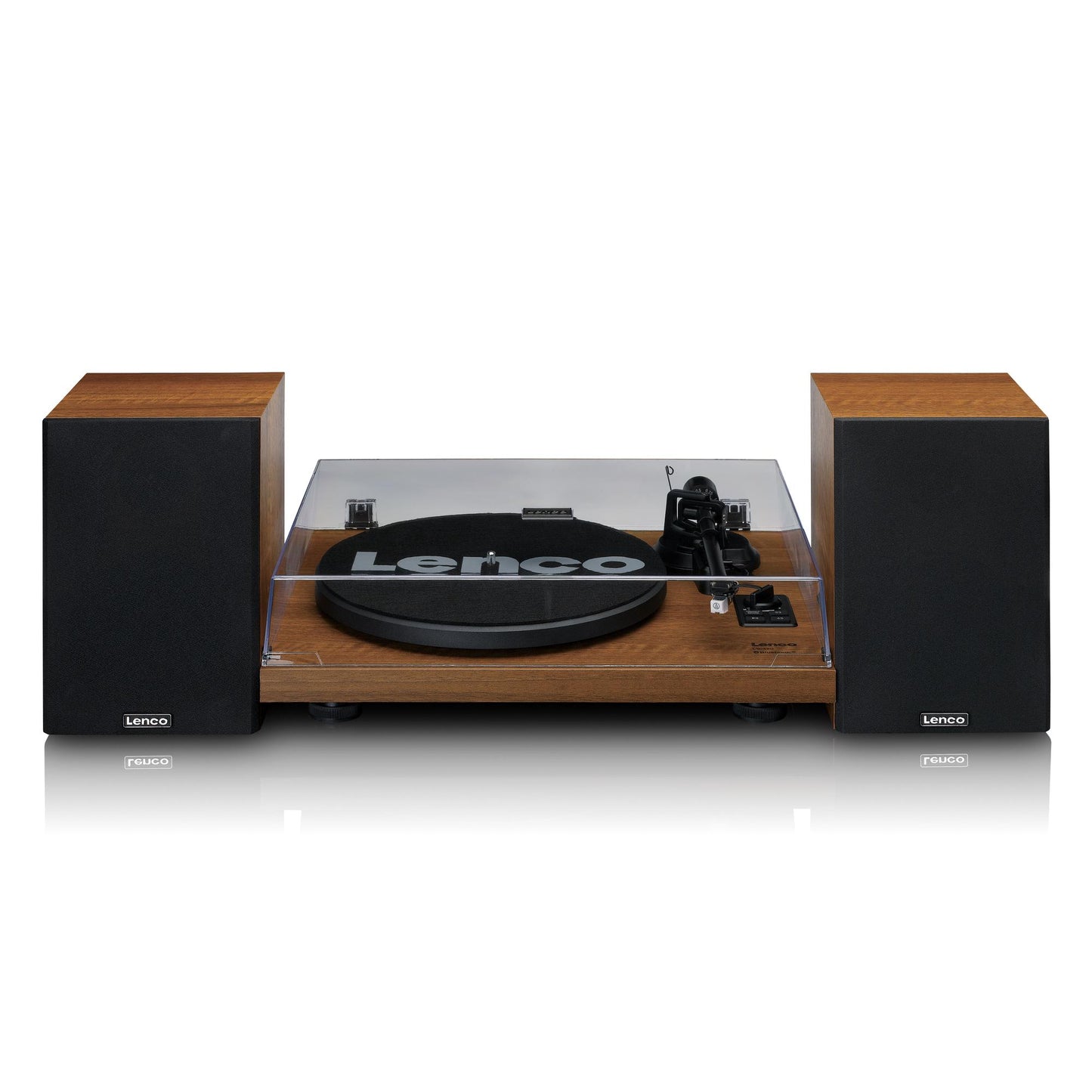 Record Player with Bluetooth, Built-In Amp, 2 Speakers