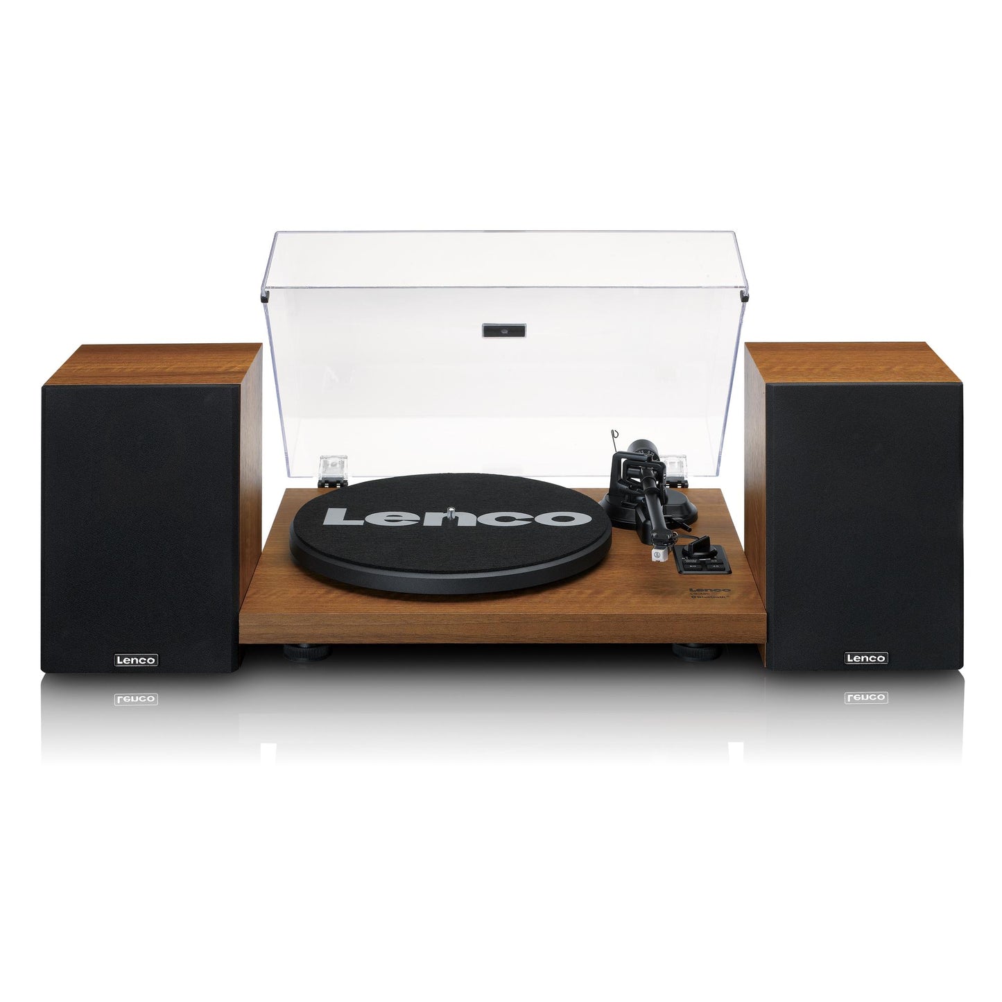 Record Player with Bluetooth, Built-In Amp, 2 Speakers