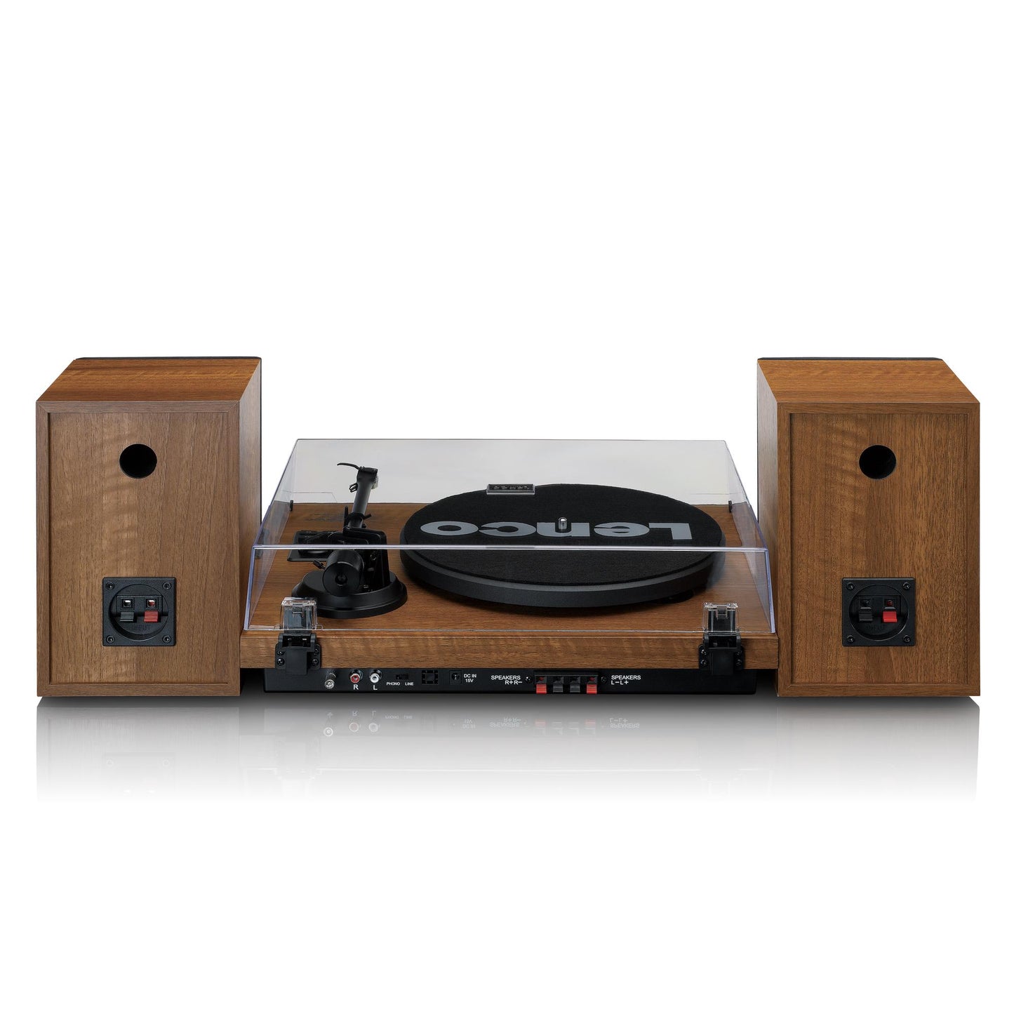 Record Player with Bluetooth, Built-In Amp, 2 Speakers