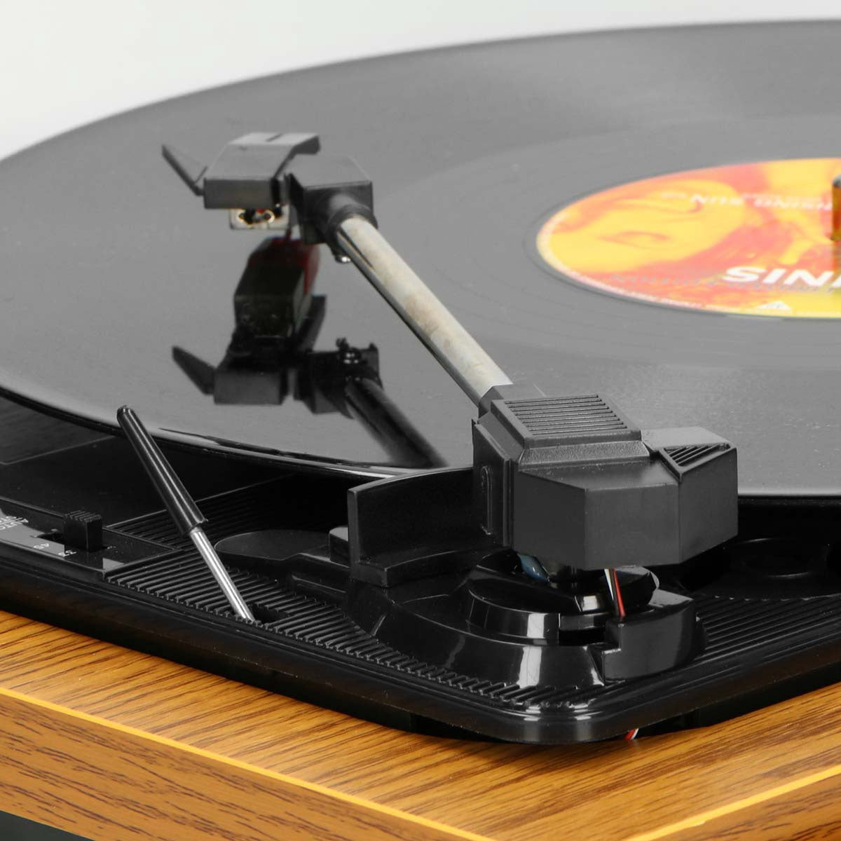 Record Player with Speakers, Wood Finish, 33/45 RPM