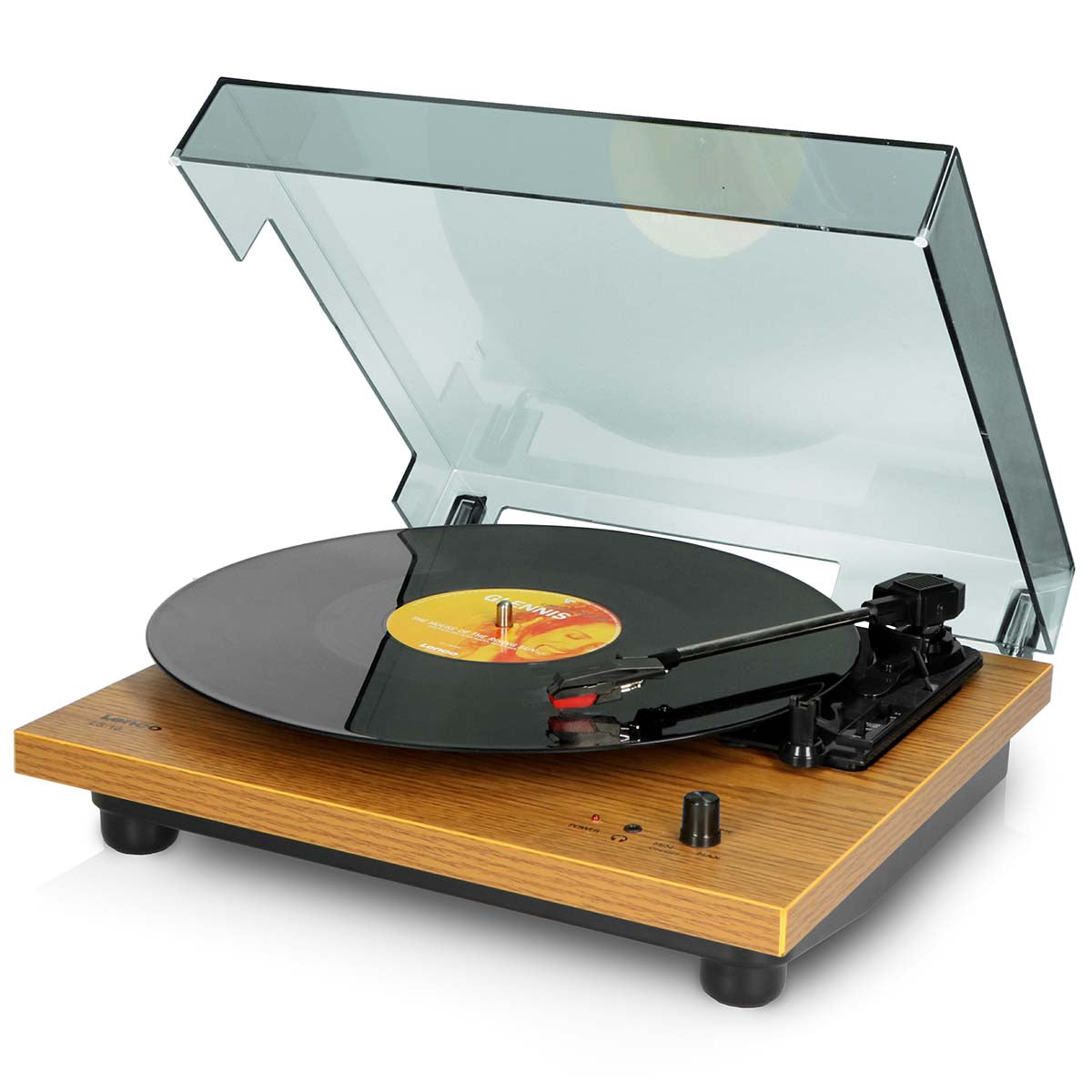 Record Player with Speakers, Wood Finish, 33/45 RPM