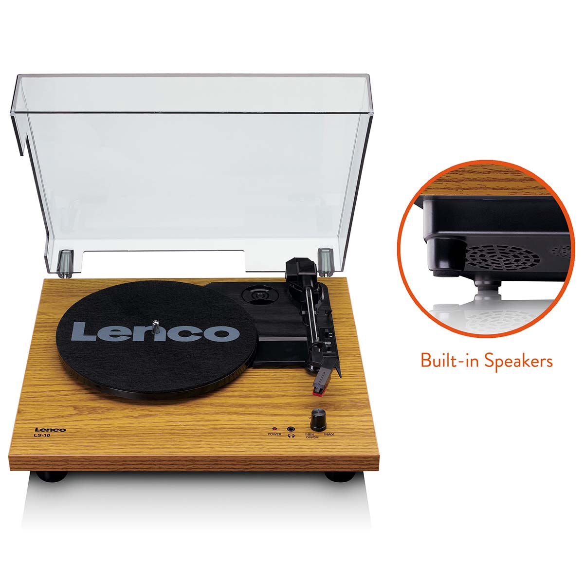 Record Player with Speakers, Wood Finish, 33/45 RPM