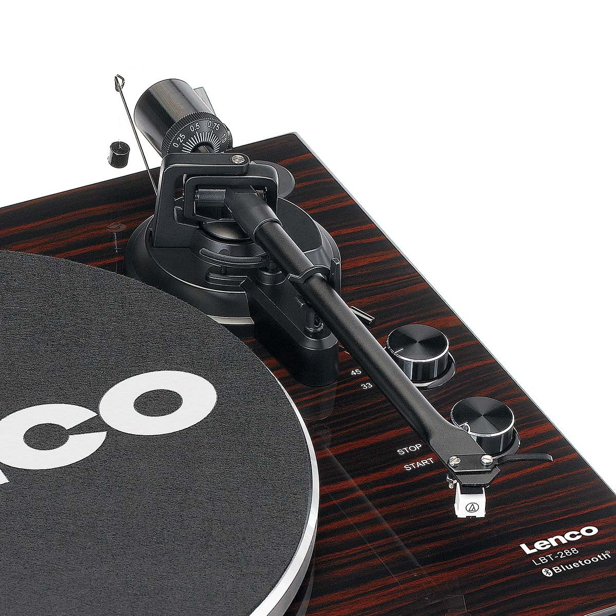 Record player with Bluetooth® transmission dark brown