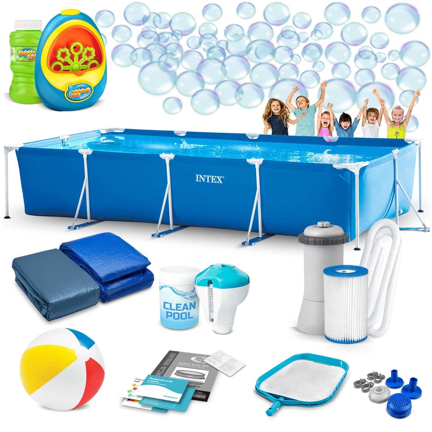 Rectangular Frame Pool 450x220x84 cm with Accessories