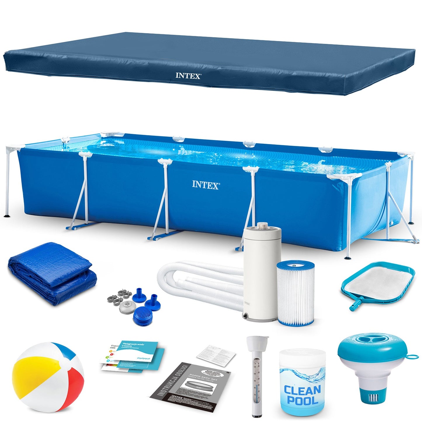 Rectangular Frame Pool 450x220x84 cm with Accessories
