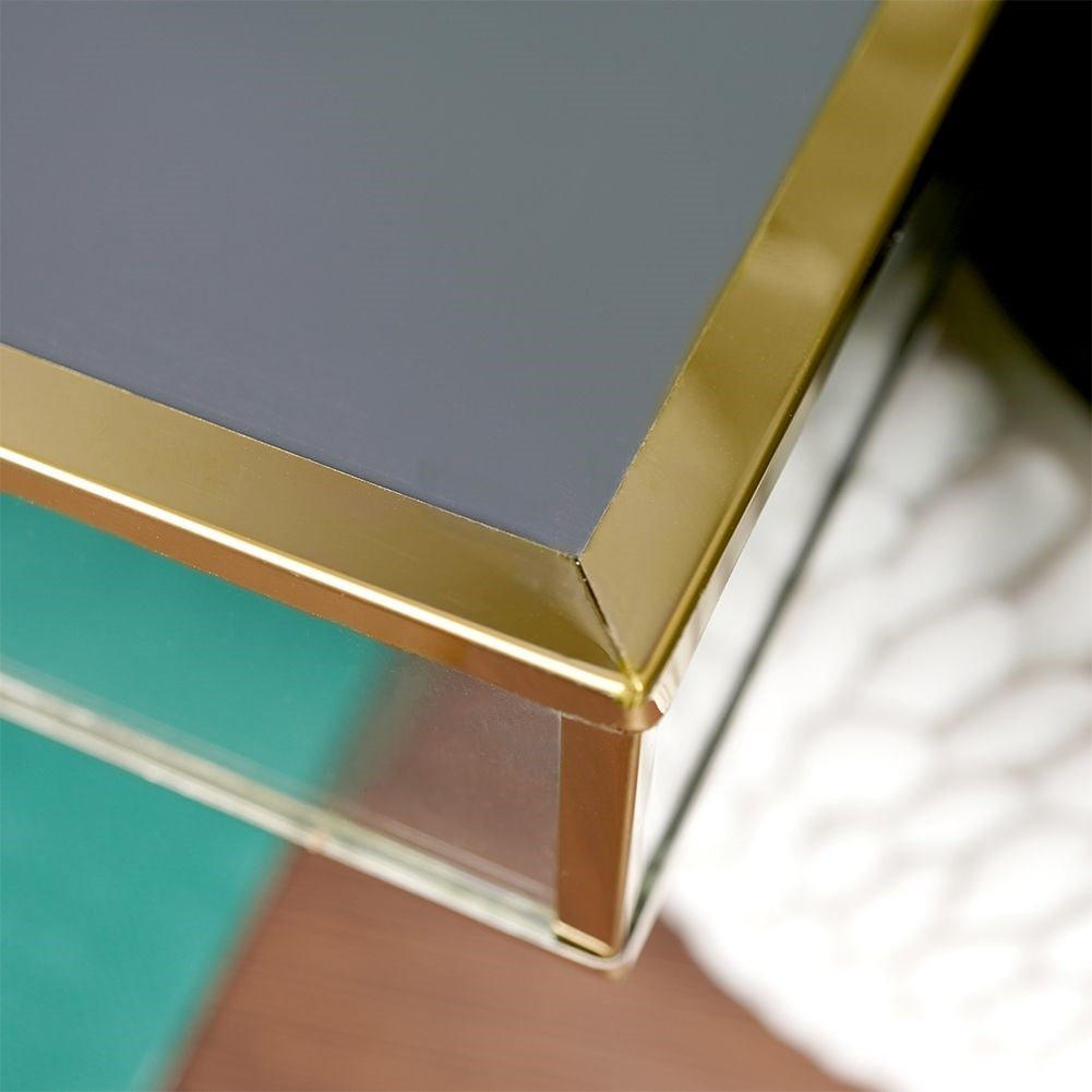 Rectangular Mirror Tray 42x15 cm - Elegant Gold Finish