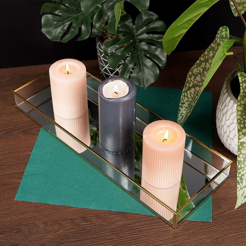 Rectangular Mirror Tray 42x15 cm - Elegant Gold Finish