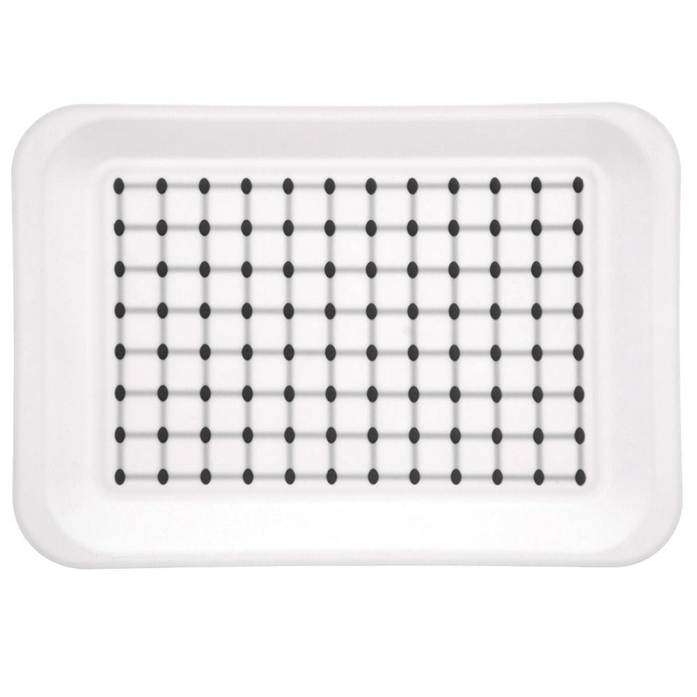 Rectangular Non-Slip Kitchen Tray in White Plastic