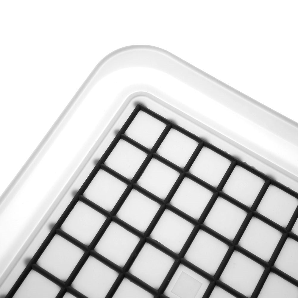 Rectangular Non-Slip Kitchen Tray in White Plastic