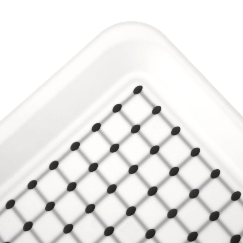 Rectangular Non-Slip Kitchen Tray in White Plastic