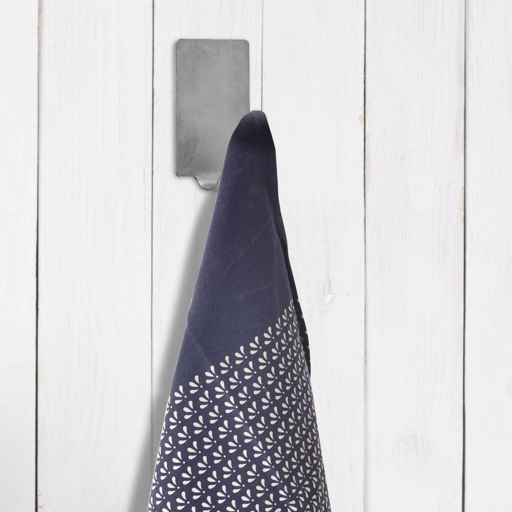 Rectangular Self-adhesive Mini-Hook in Matt Stainless Steel