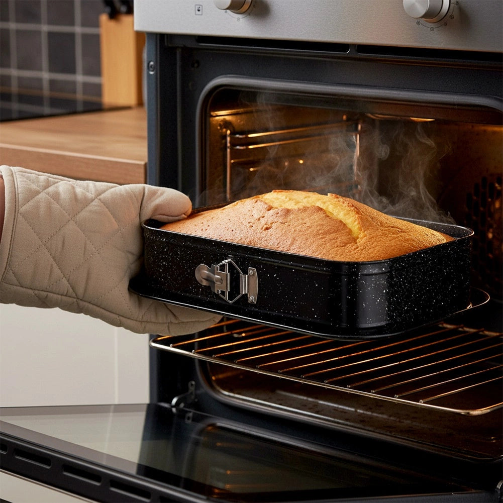 Rectangular Springform Baking Pan, Granite Coated, 35x24 cm